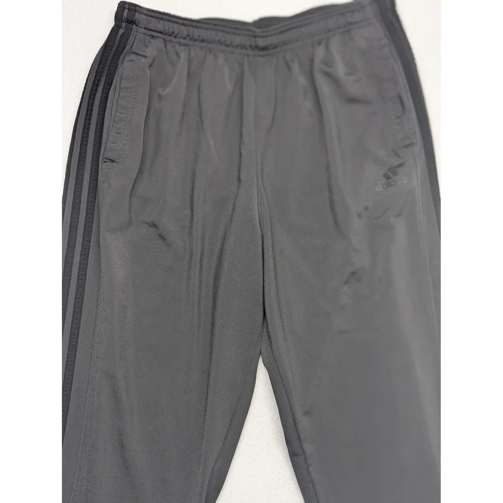 Adidas Primegreen Mens XL Gray Track Pants Ankle zip 3-Stripe Athletic Joggers